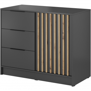 Komoda dwudrzwiowa z lamelami NIKO 105 cm grafit